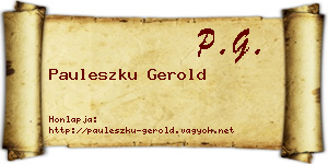 Pauleszku Gerold névjegykártya